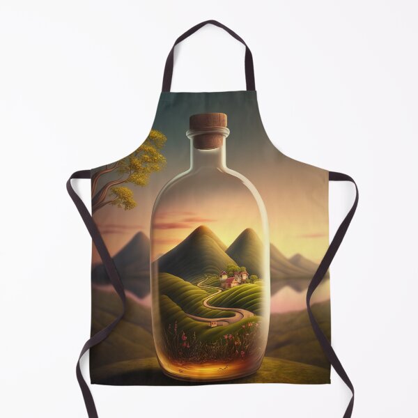 Item preview, Country landscape, mountains, roads, artwork in a glass bottle 12 designed and sold by jetaiart.
