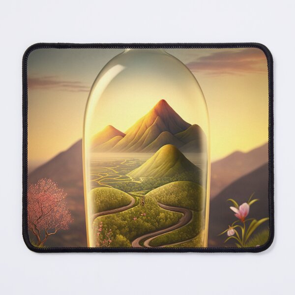 Item preview, Country landscape, mountains, roads, artwork in a glass bottle 13 designed and sold by jetaiart.