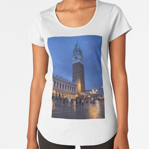 Италия, Венеция, башня, Площадь Святого Марка - Italy, Venice, Tower, St. Mark's Square Premium Scoop T-Shirt