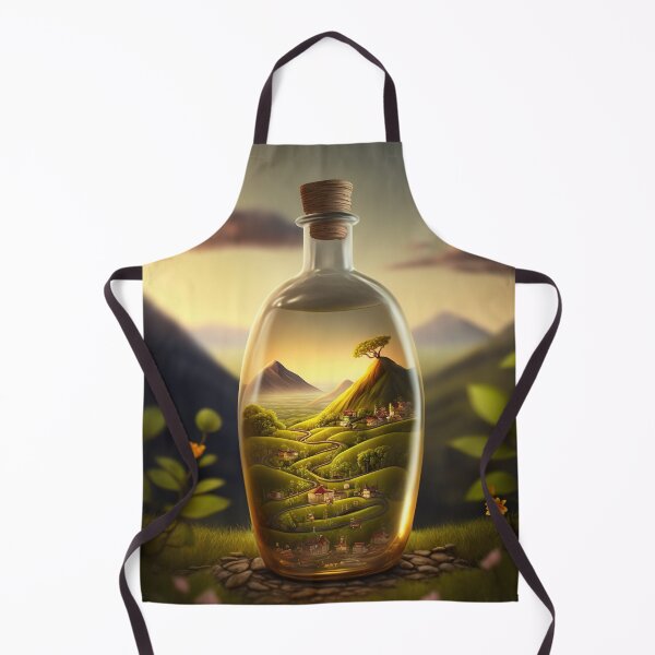 Item preview, Country landscape, mountains, roads, artwork in a glass bottle 14 designed and sold by jetaiart.