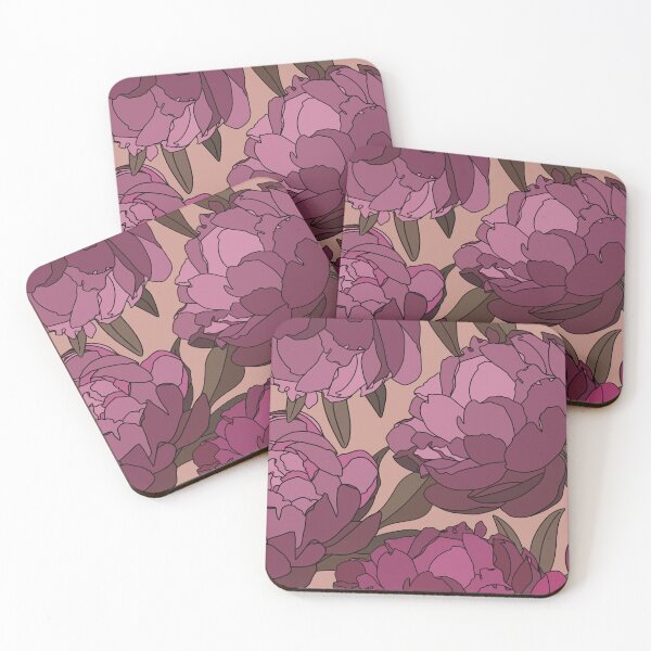Item preview, The velvet and pink peonies in a lovely pattern on a pale pink background designed and sold by marina63.