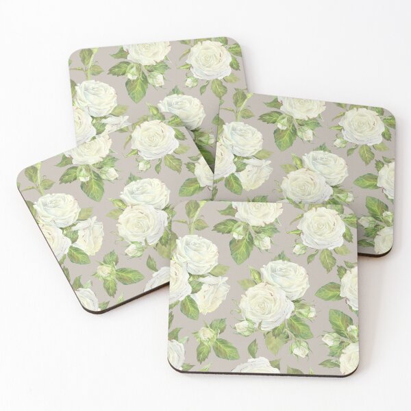 Item preview, Pattern of white roses. Watercolor botanical illustration. designed and sold by Trilisti.
