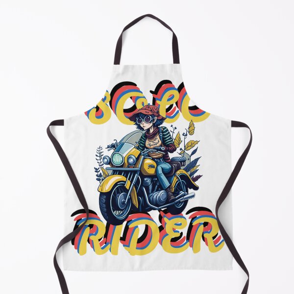 Item preview, Hit the Open Road with Our Solo Rider Cartoon Motorcycle Girl designed and sold by Digitlartmaster.
