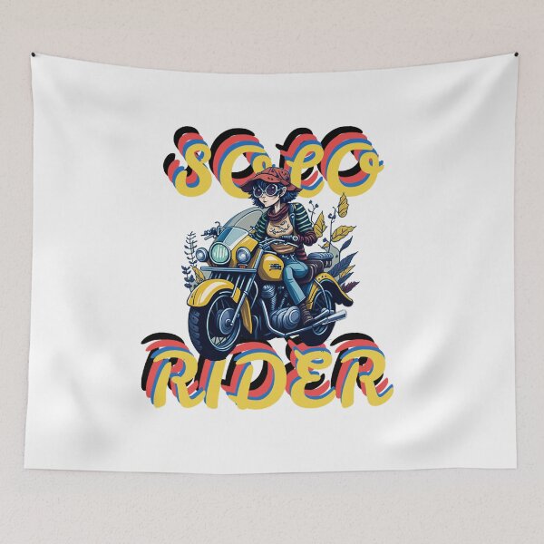 Item preview, Hit the Open Road with Our Solo Rider Cartoon Motorcycle Girl  designed and sold by Digitlartmaster.