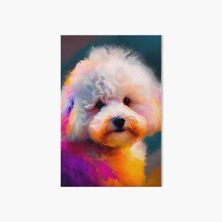 Bichon Frise Abstract Portrait Art Board Print