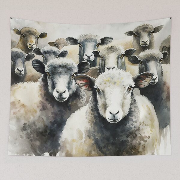 Aperçu de l'œuvre sheep watercolor créée et vendue par shokA Design.