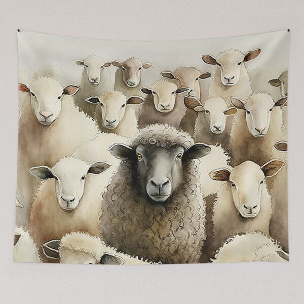 Aperçu de l'œuvre sheep watercolor créée et vendue par shokA Design.