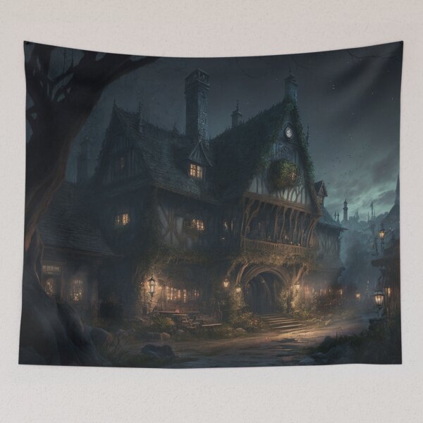 Item preview, Village At Night designed and sold by letsgetinspired.