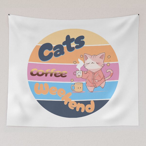 Aperçu de l'œuvre Cats coffee weekend Cute Design V4 créée et vendue par Family Journey with God.