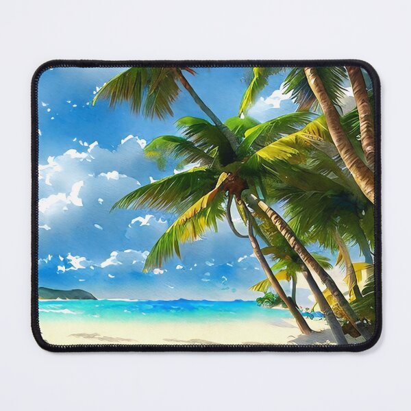 Item preview, Bright watercolor painting of caribbean beach designed and sold by Nakumis-shop.