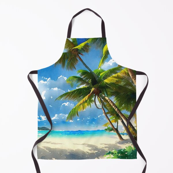 Item preview, Bright watercolor painting of caribbean beach designed and sold by Nakumis-shop.