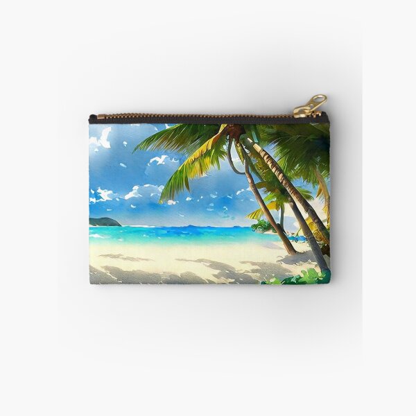 Item preview, Bright watercolor painting of caribbean beach designed and sold by Nakumis-shop.
