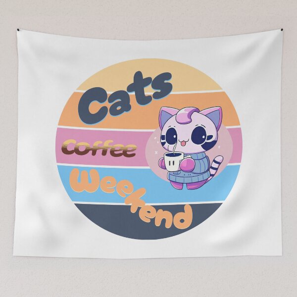 Aperçu de l'œuvre Cats coffee weekend Cute Design V5 créée et vendue par Family Journey with God.