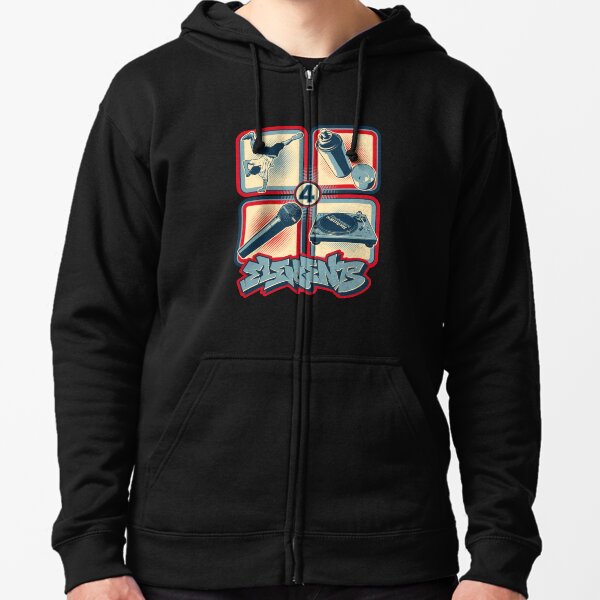 4 Elements of Hip Hop Zipped Hoodie