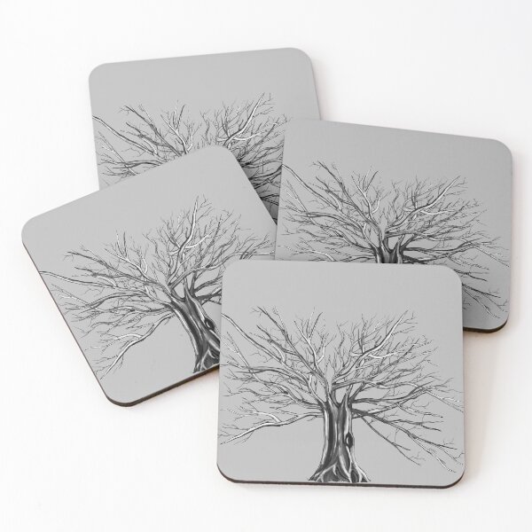 Item preview, Black and white tree paint designed and sold by Taidundua.