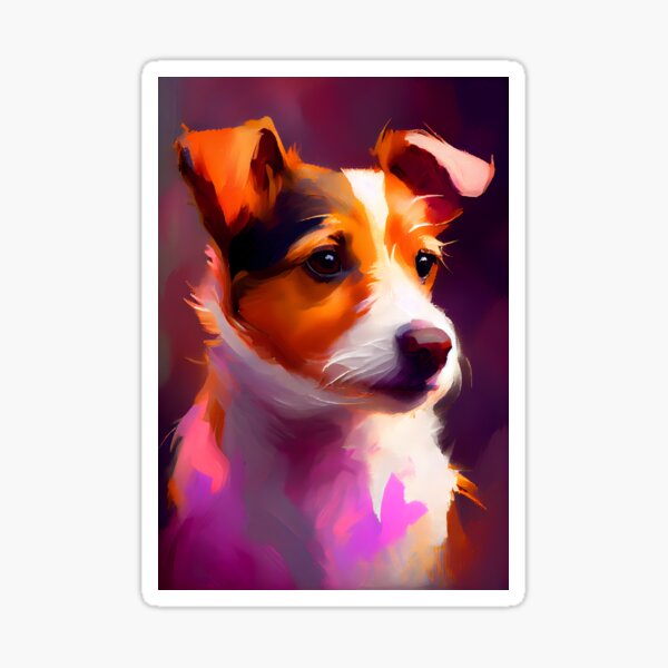 Jack Russell Terrier Abstract Portrait Sticker