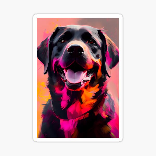 Black Labrador Abstract Portrait Sticker