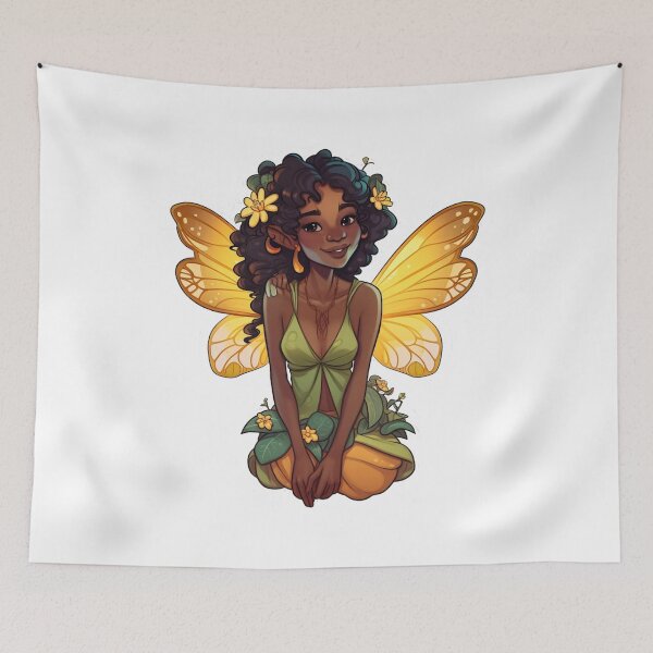 Item preview, Lovely Gold Wings Fairy designed and sold by TinderboxWP.