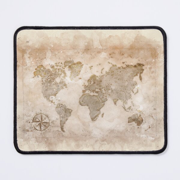 Item preview, World Map Vintage watercolor painting designed and sold by shokA Design.