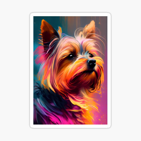Yorkshire Terrier Abstract Portrait Sticker