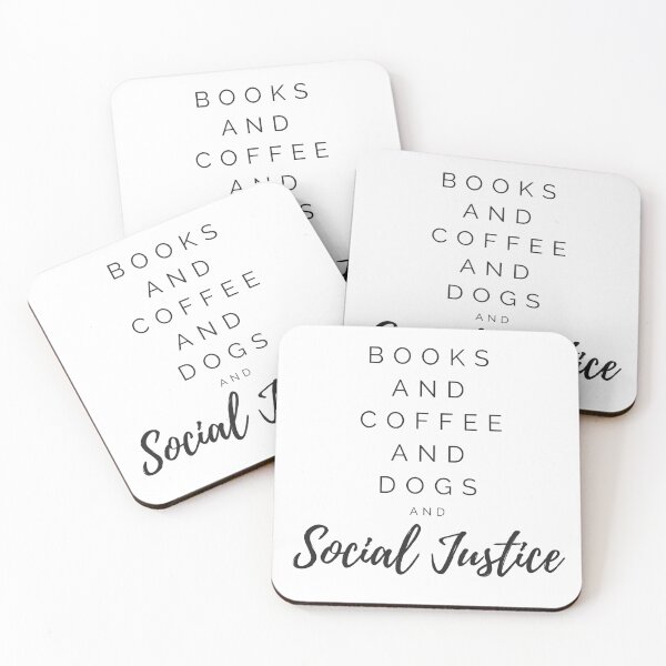 Item preview, Books And Coffee And Dogs And Social Justice-Dogs Books and Coffee-book lover-coffee lover- gift-dog lover designed and sold by Alexa5454.