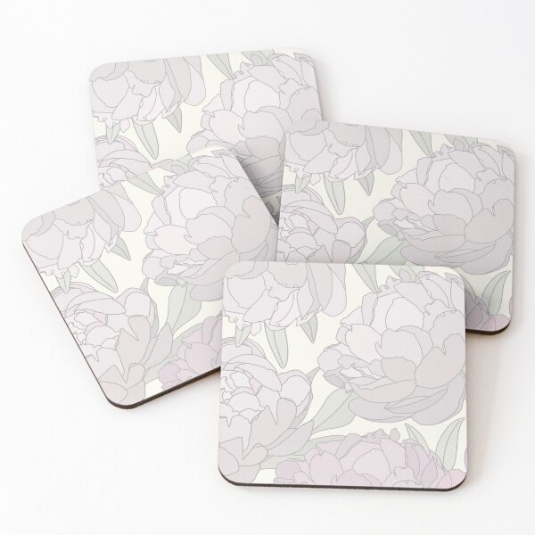 Item preview, The pale pink peonies in a lovely pattern on a yellowtoned background designed and sold by marina63.