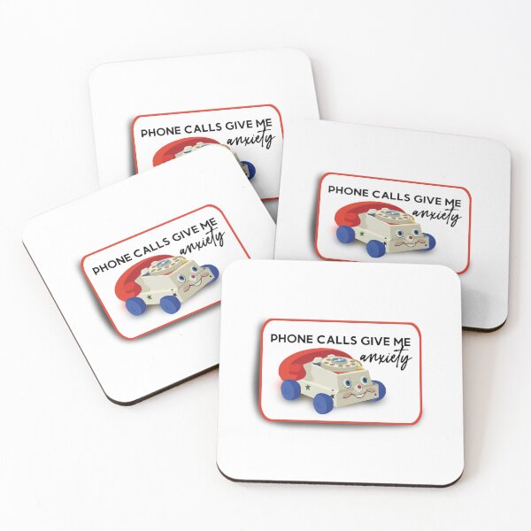 Item preview, phone calls give me anxiety toy phone funny sticker designed and sold by Sketchy Lexy.