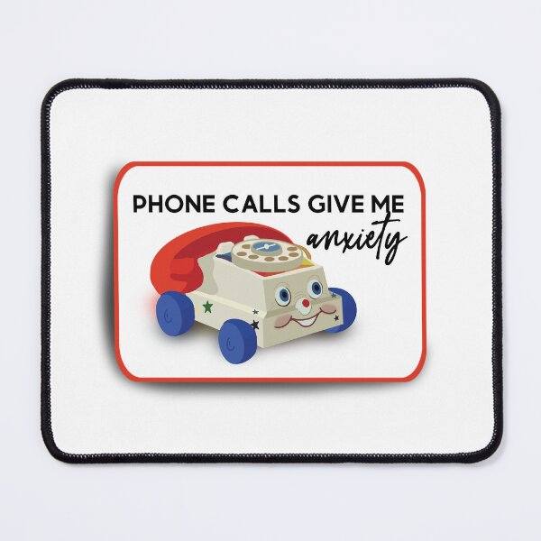 Item preview, phone calls give me anxiety toy phone funny sticker designed and sold by Sketchy Lexy.