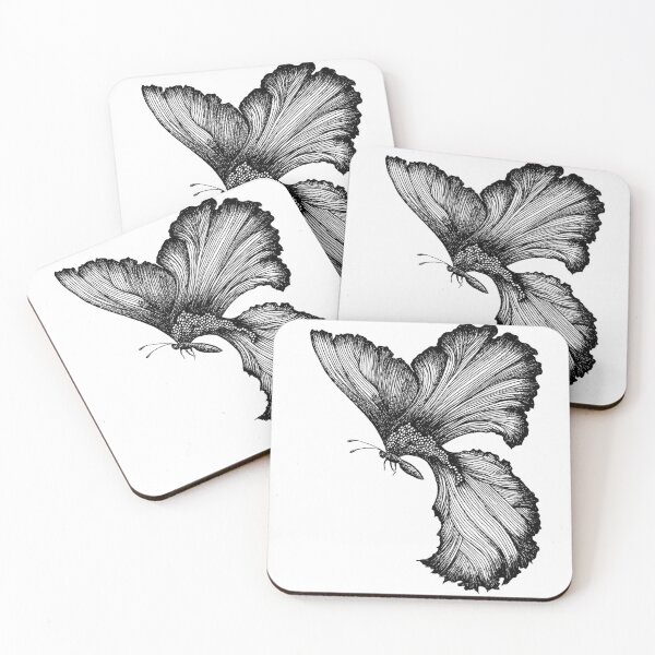 Item preview, Betta Fish Butterfly Ink Drawing designed and sold by Jaraart.