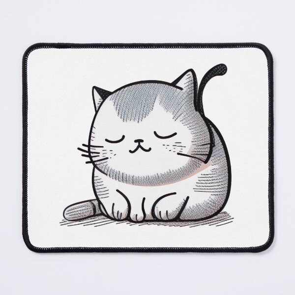 Item preview, Lazy white kawaii cat just wants to chill designed and sold by DailyDragon.