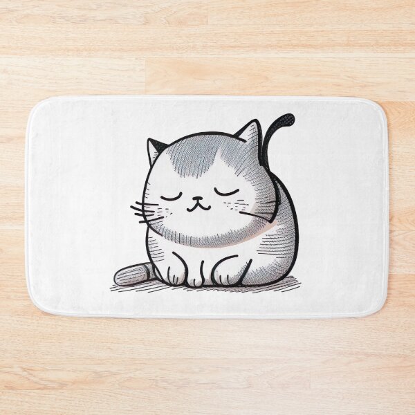 Item preview, Lazy white kawaii cat just wants to chill designed and sold by DailyDragon.