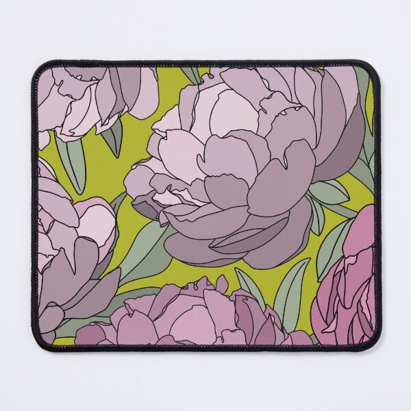 Item preview, The velvet and pink peonies in a lovely pattern on a limegreen background designed and sold by marina63.