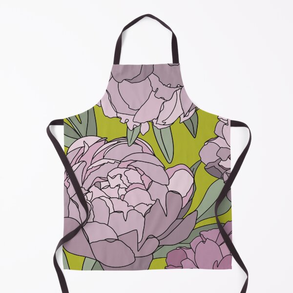 Item preview, The velvet and pink peonies in a lovely pattern on a limegreen background designed and sold by marina63.