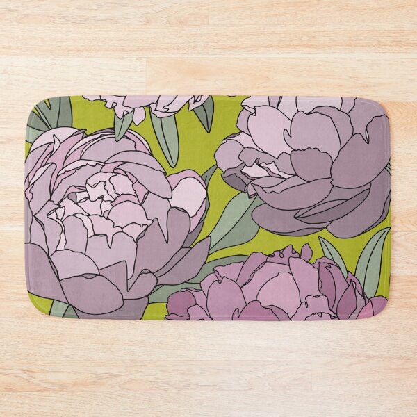 Item preview, The velvet and pink peonies in a lovely pattern on a limegreen background designed and sold by marina63.