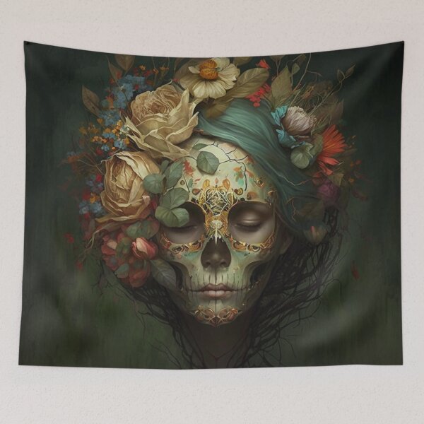 Item preview, Romantic woman skull portrait designed and sold by XCentric00.