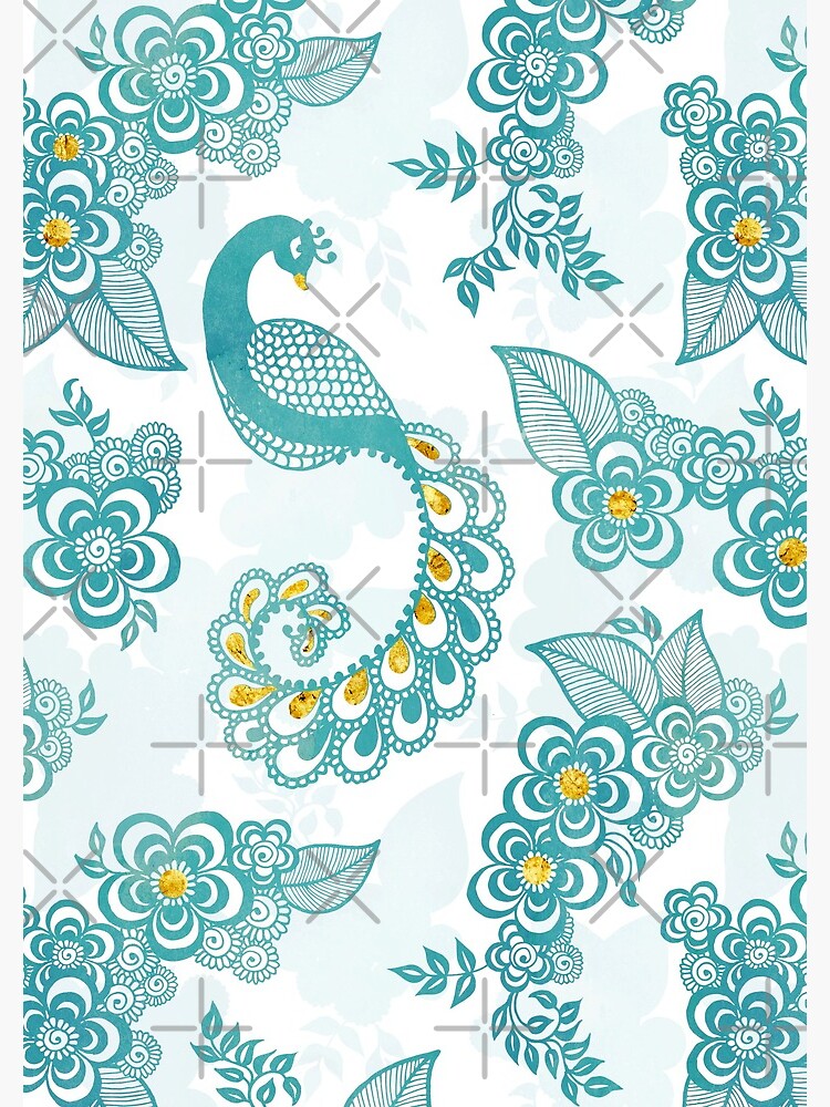 Henna Tattoo Peacock in White by adenaJ