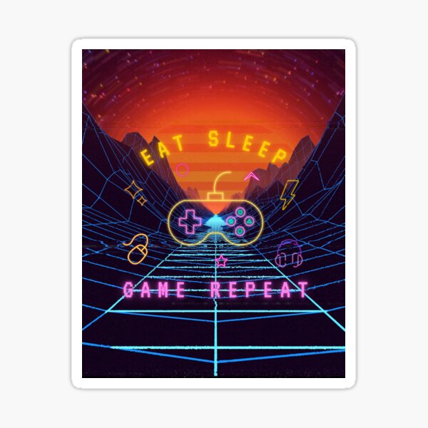 Gamer Life - Eat Sleep Game Repeat Sticker