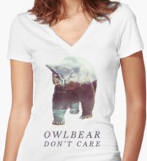 Eulenbär Kümmere dich nicht Tailliertes T-Shirt mit V-Ausschnitt