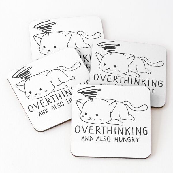 Item preview, funny cat, Overthinking And Also Hungry designed and sold by Halabe art.