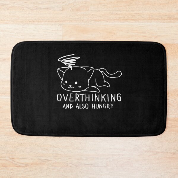Item preview,  funny cat, Overthinking And Also Hungry white version designed and sold by Halabe art.