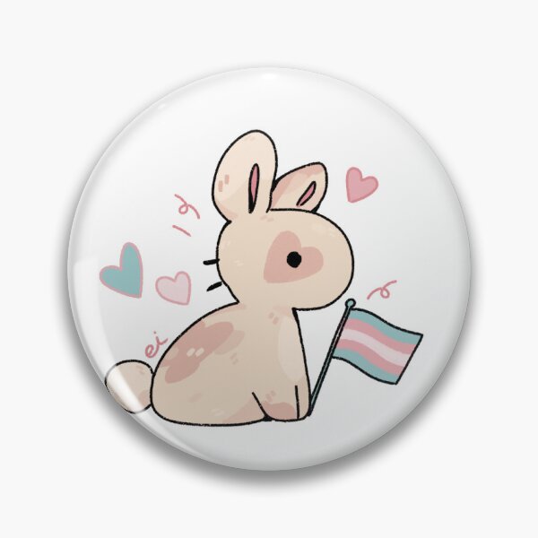 Item preview, trans pride rabbit designed and sold by serenvde.