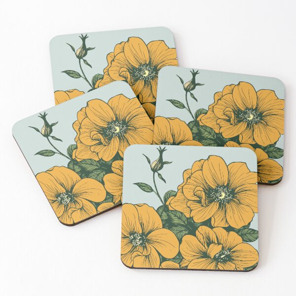 Item preview, vintage botanical garden-yellow blooming flower designed and sold by UnaWu533.