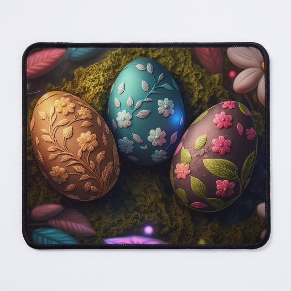 Artikelvorschau, Easter eggs with flowers pattern design, vintage colors and luminous light 2 entworfen und verkauft von jetaiart.