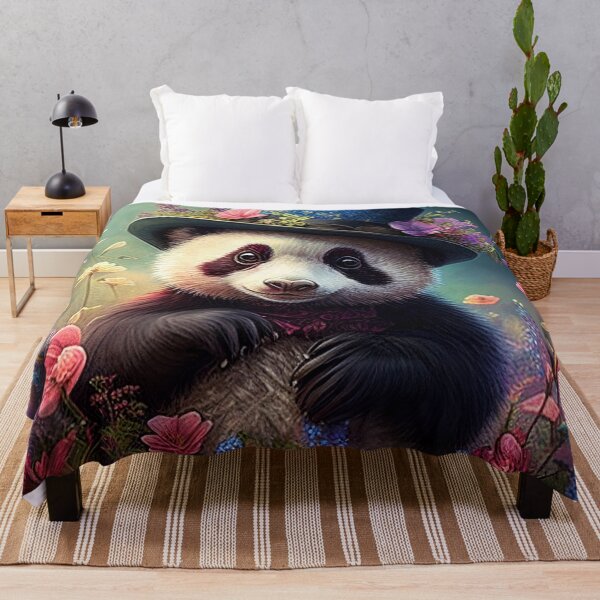 Item preview, Cute Panda Cub with Top Hat Surrounded by Flowers designed and sold by Expressive Vision.