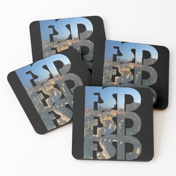 Item preview, Sioux Falls, South Dakota FSD Dusk Cityscape Repeating Pattern designed and sold by CrabbyLobster.