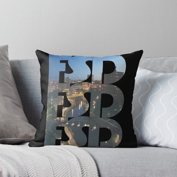 Item preview, Sioux Falls, South Dakota FSD Dusk Cityscape Repeating Pattern designed and sold by CrabbyLobster.