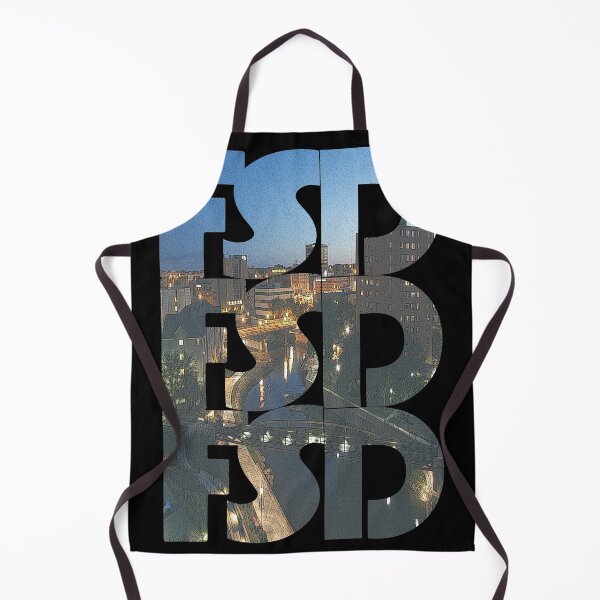 Item preview, Sioux Falls, South Dakota FSD Dusk Cityscape Repeating Pattern designed and sold by CrabbyLobster.