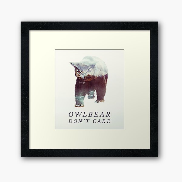 Owlbear Don't Care D&D Framed Wall Art / DnD Owl Bear Framed Poster / Dungeons and buy Dragons RPG Decor