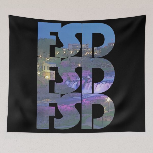 Item preview, Sioux Falls, South Dakota FSD Night Cityscape Repeating Pattern designed and sold by CrabbyLobster.