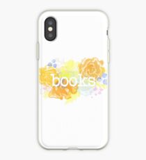 Vinilo o funda para iPhone Libros con flores (naranja)